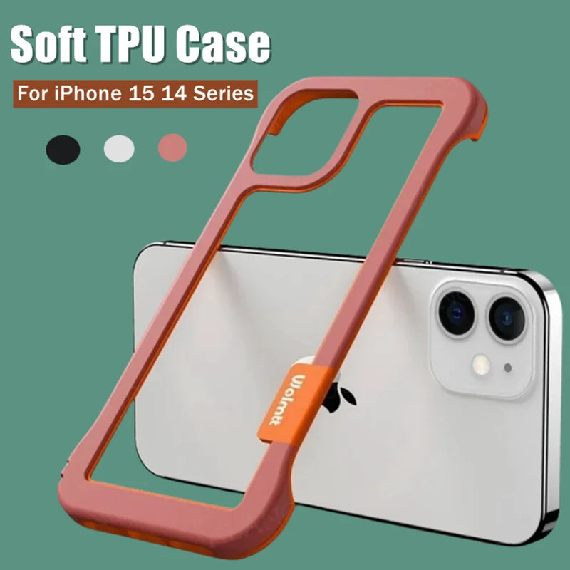 Soft TPU Frame For iPhone 15 14 Pro Max 15Plus Edge Bumper Silicone Cover Capa Cases on IPhone15 15Pro Max