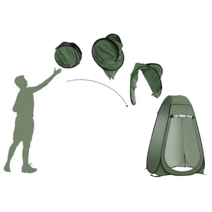 

Camping Waterproof Tent for 2 People Lightweight Outdoor Shelter with Dual Windows 170T Polyester Fabric Green Easy Setup with
