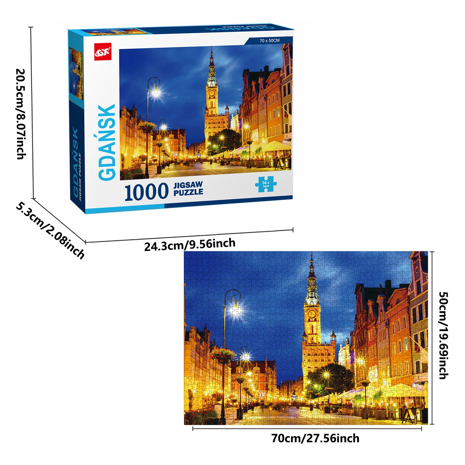 Puzzle Gdansk da 1000 pezzi per adulti Giochi di decorazioni per la casa Divertimento per la famiglia Puzzle da pavimento Giocattoli educativi per bambini