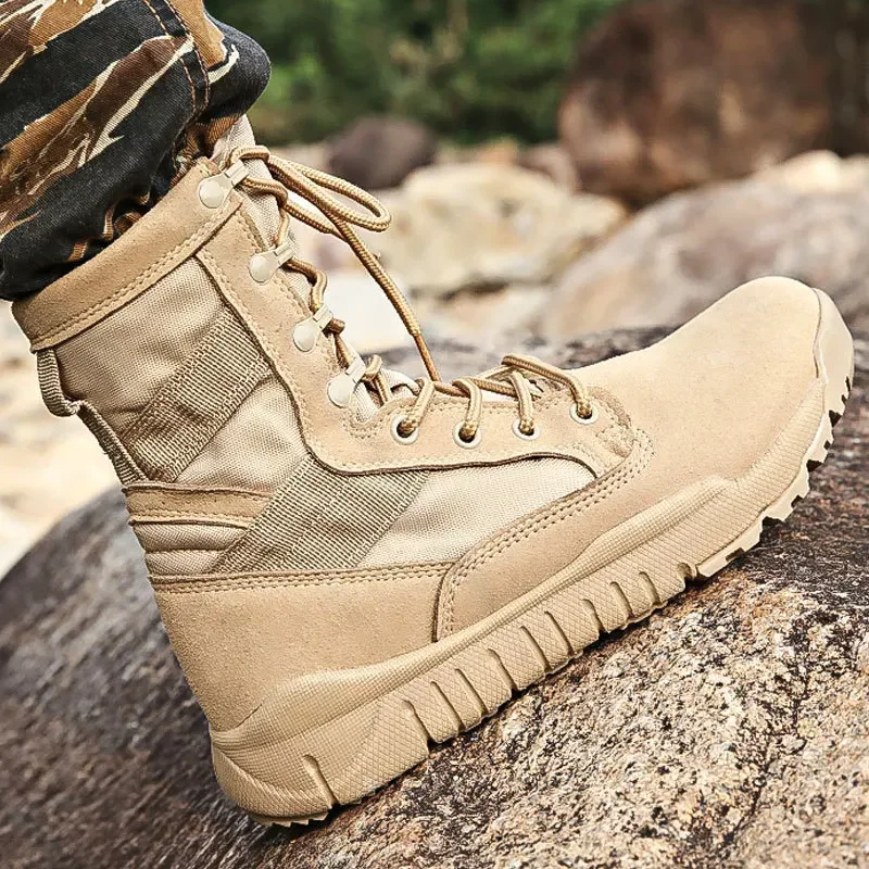 Ultra light combat boots Man desert boot outdoor breathable frosted tactical boots hiking boot outdoor warm boots  men boot