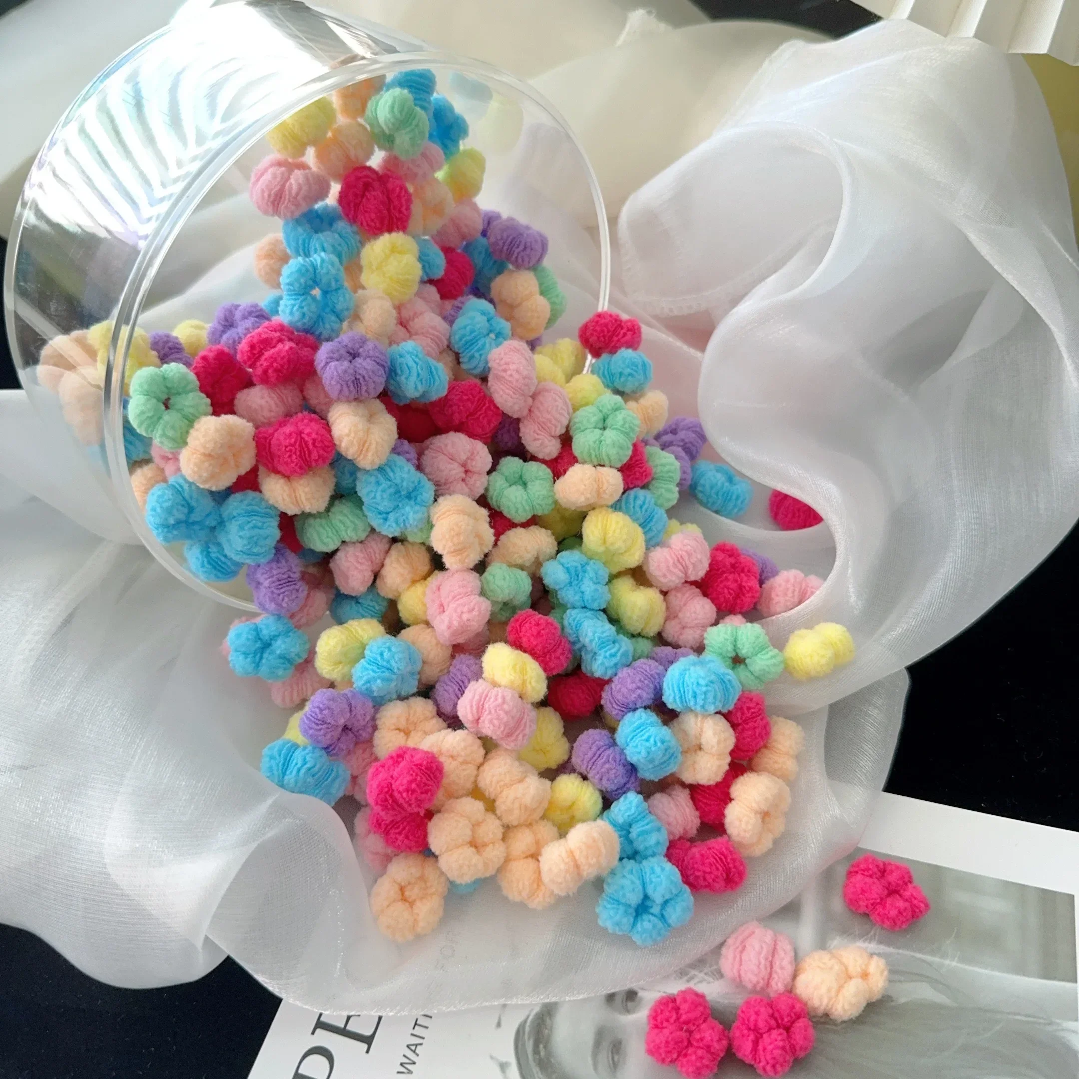100pcs/set of Candy Colored Children's Elastic Hair Bands Girls' Rubber Bands Cute Children's Hair Accessories