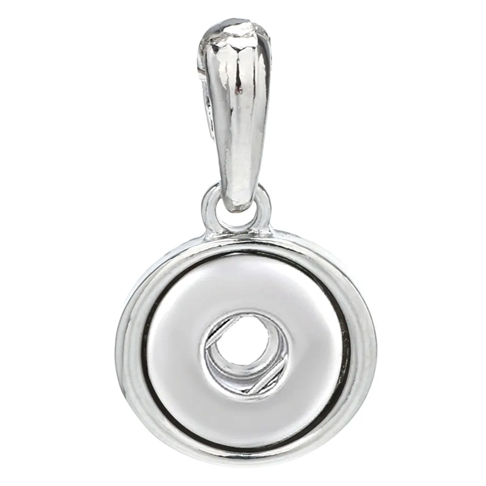 New Snap Button Jewelry Simple Metal 12mm Snap Pendant Necklace Fit Mini 12mm Snap Buttons Jewelry Pendants for Women