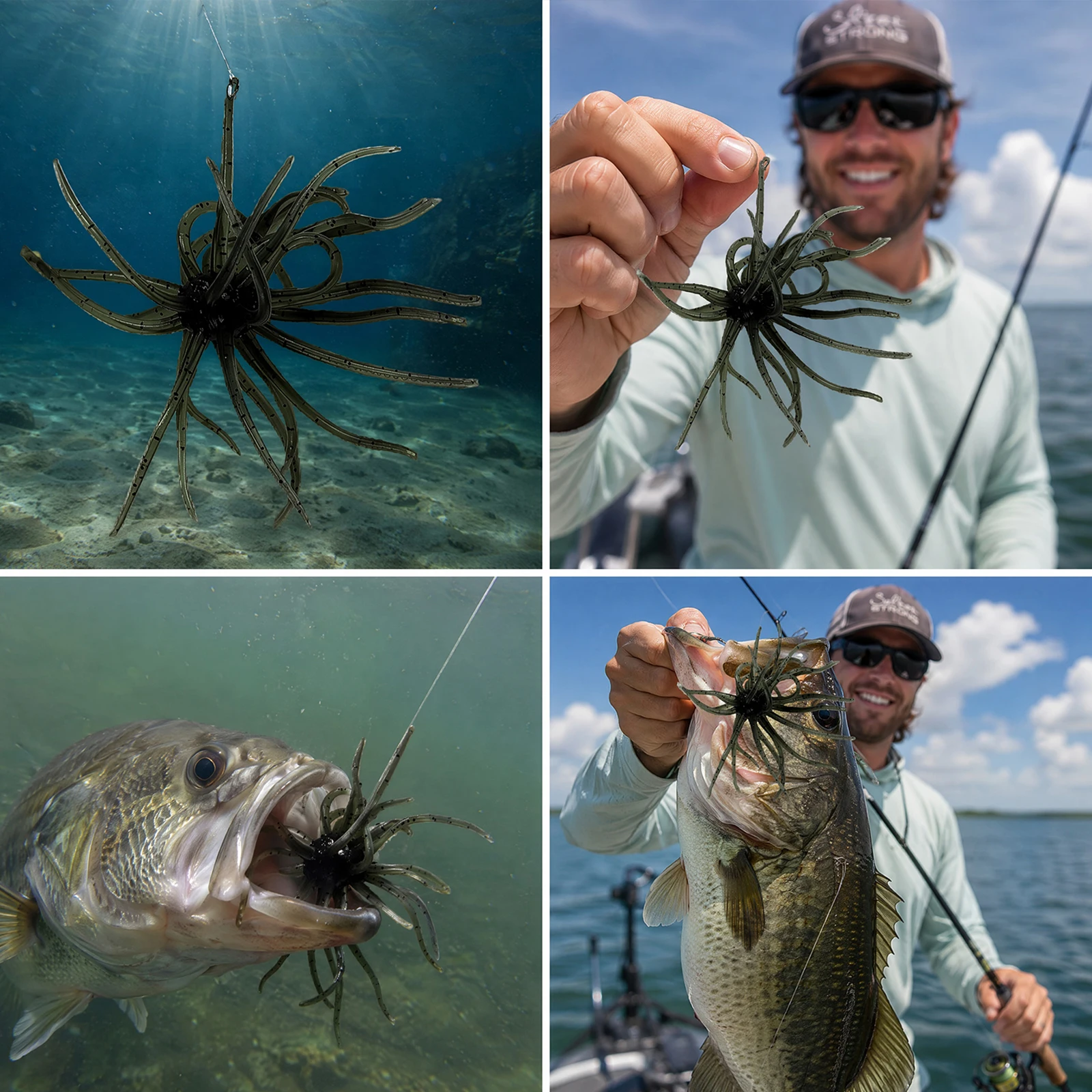 4pcs/Set Bionic Soft Worm TPE Lure Bait Anti Bite Simulated Sea Urchin Lures for Bass Fishing Drop Shot Saltwater Fishing Gear - view 2