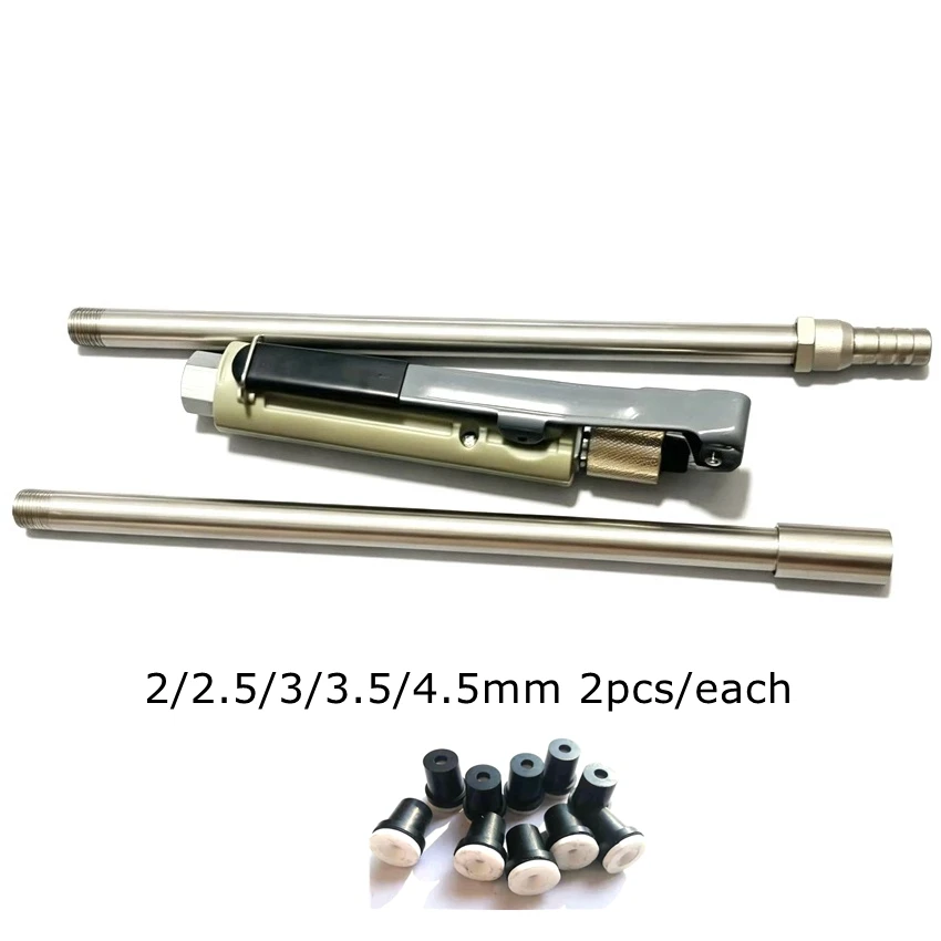 Upgraded Sandblaster Gun 60cm SS Extension Rod 10pcs Sand Blasting Nozzles 2/2.5/3/3.5/4.5mm Handheld Blasting Gun