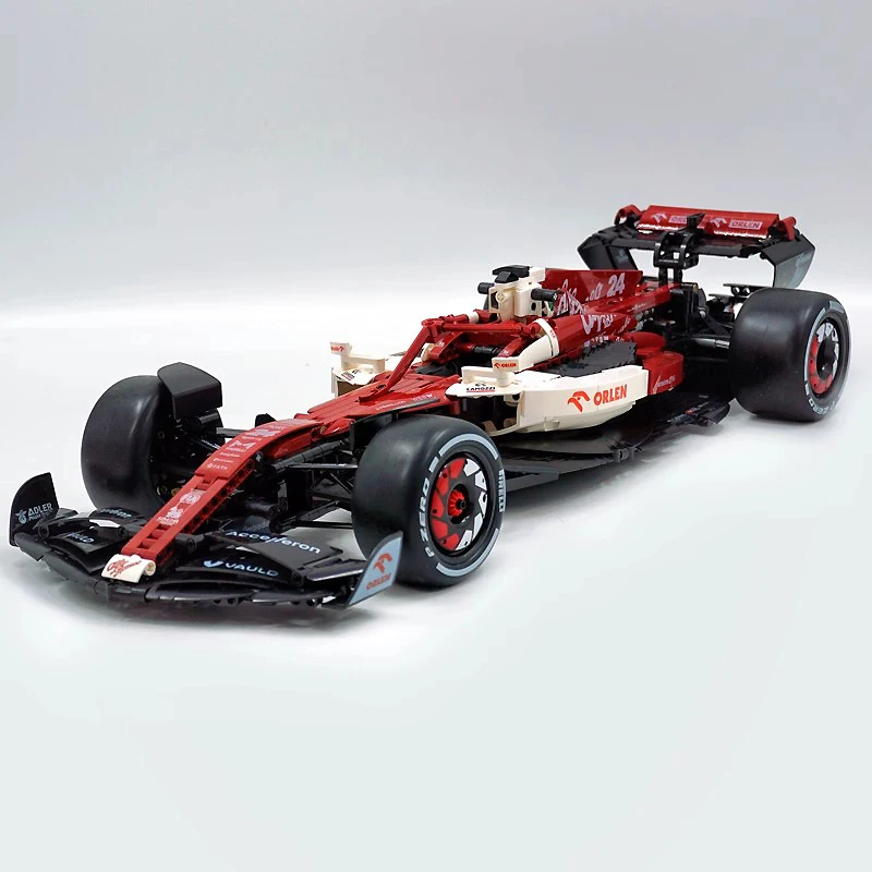 Techniczne MOC Champions Formula F1 Team C64005 1:8 Model samochodu wyścigowego Klocki konstrukcyjne Samochód sportowy Klocki Puzzle DIY Zabawki Prezenty dla dzieci