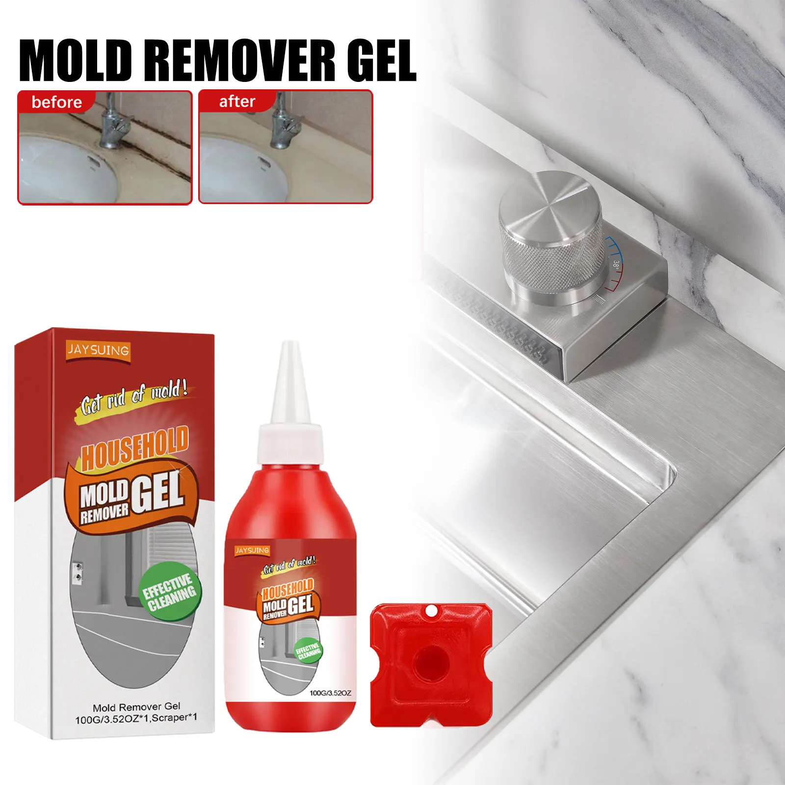 100g Jaysuing  Wall Mold Mildew Remover Cleaner Caulk Gel Pool Tile Gap Spot Mold Remover Washing Machine Bathroom Mildew Gel