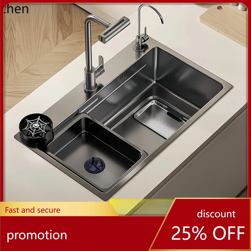 HXL Thickened 5.0 Double-Strainer Stainless Steel Sink for Washing Vegetables