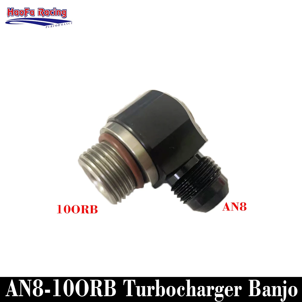 AN8 - 10ORB Freno Banjo Turbocompresor Motocicleta Coches Manguera -8AN Banjo Accesorios Adaptador Acero Inoxidable ORB-10 UNF Anillo Perno Negro