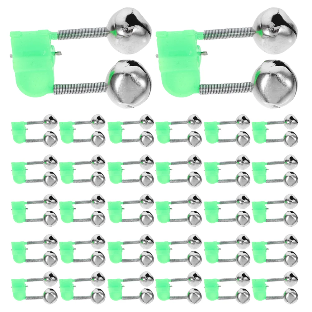 

65 Pcs Fishing Bell Clip Twin Bells Portable Rod Alarm Alert Night Baits for Rods Outdoor Alarms