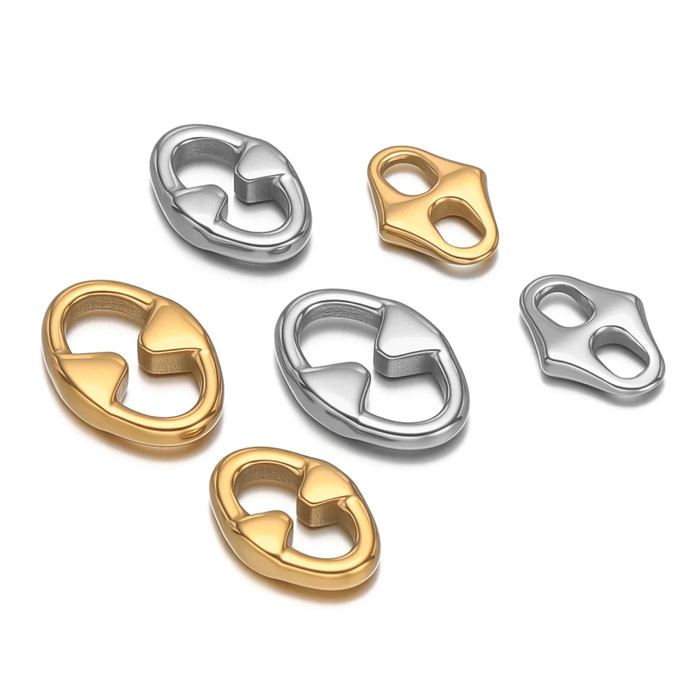 20pcs 304 Stainless Steel Oval Q Shaped Charms Connectors for DIY Jewelry Findings Necklace Pendant Earrings Making Accessories image 2