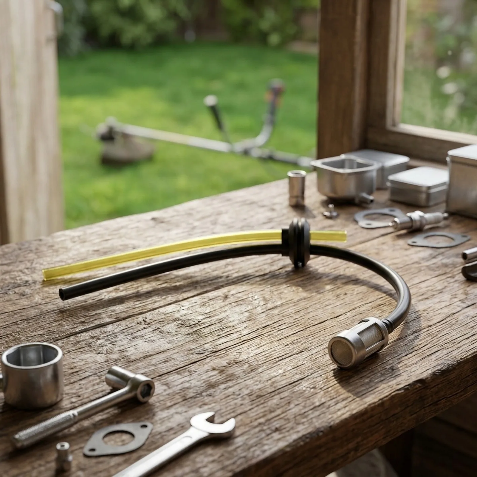 Fuel Line Replacement Kit Including Hose and Filter for Honda GX25 GX35 Trimmer Engines Used in Maintenance and Field Repairs