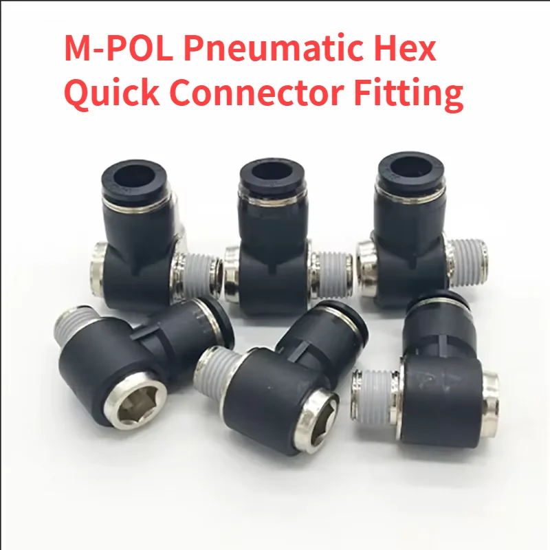 5PCS M-POL Pneumatic Hex Quick Connector Fitting for Mold Cooling Water Air Hose Tube Joint Coupling