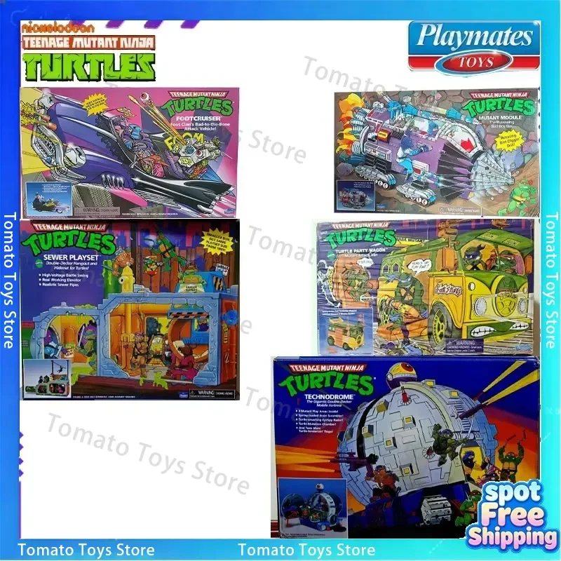 In Stock Playmates Toys Original Ninja Turtles Series Vehicle Villain Shredder Bigfoot Patrol Car Convertible Anime Model Toy