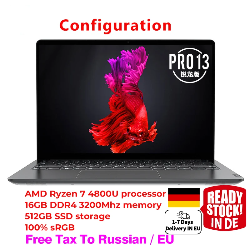 Super Sale】Lenovo Xiaoxin Pro 13 Laptop AMD Ryzen 7 4800U Windows