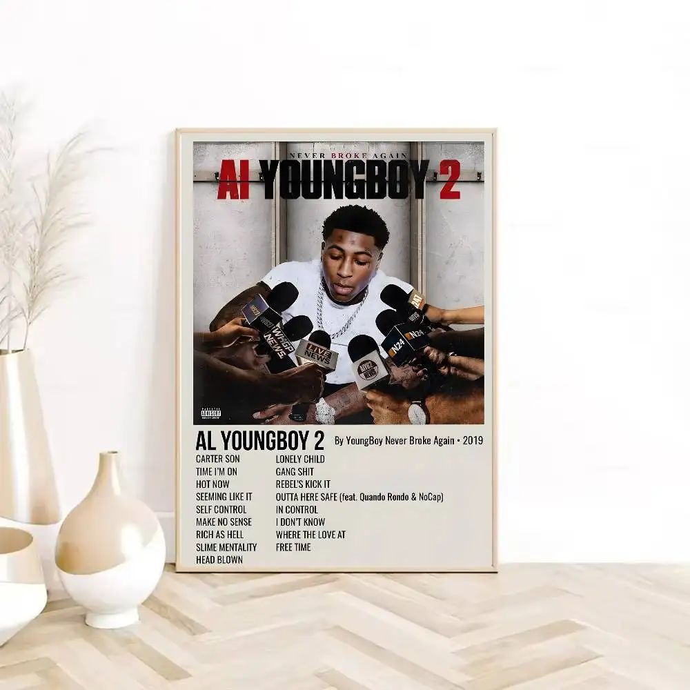 ملصق YoungBoy Never Broke Again عالي الدقة على الحائط اللاصق المقاوم للماء وغرفة المعيشة وغرفة النوم والديكور الجمالي