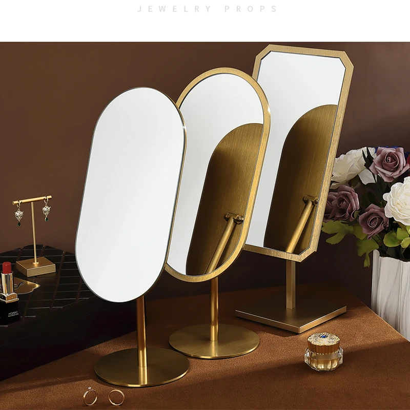 Mirror For Jewelry Shop Metal Luxulry Jewelry Props Women Desk Make UP Tool