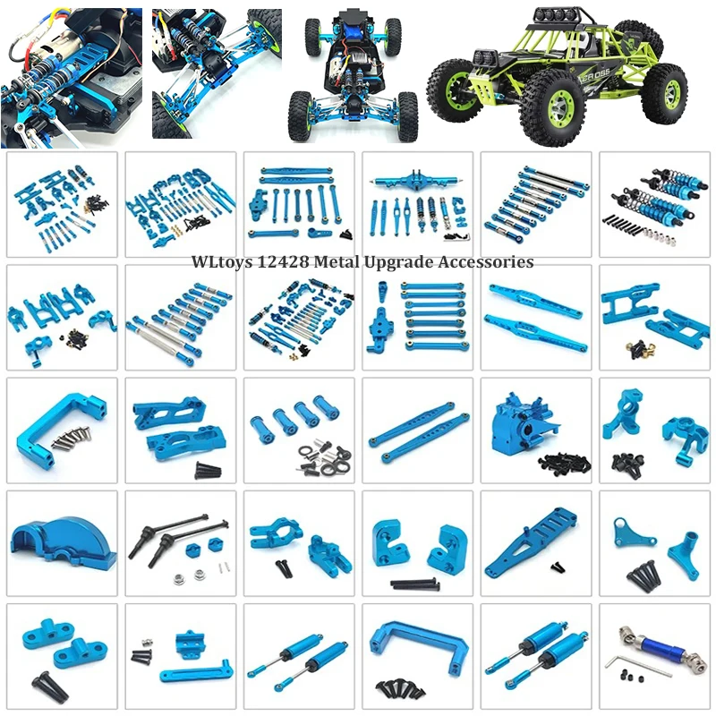 WLtoys1/12 12428 Remote Control Car,Metal Upgrade Accessories,including Shock Absorbers,battery Holder,and Up and Down Armatures