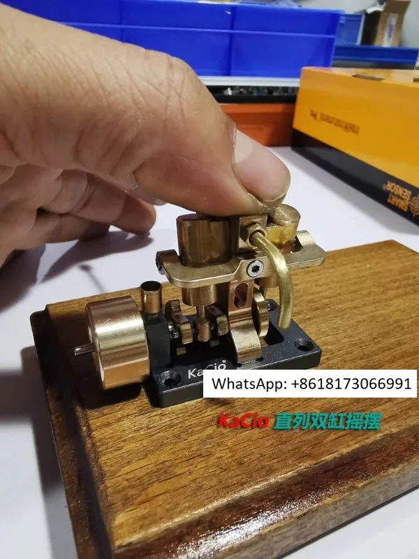 KACIO Mini MINI inline twin cylinder steam engine model engine retro model for marine use