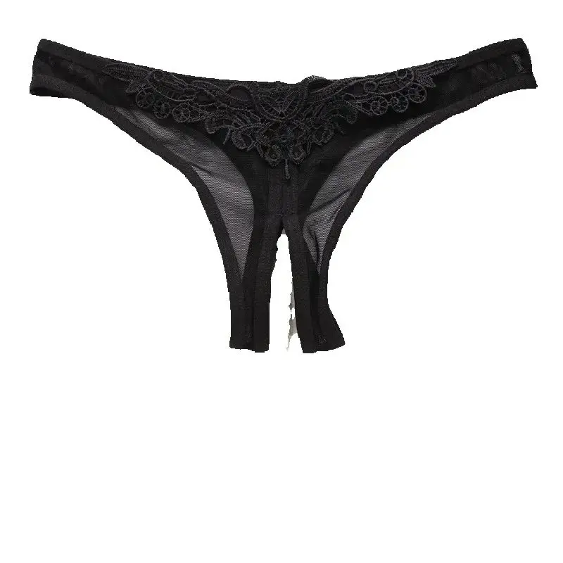 

Exotic Open Crotch Panties Thongs Women's Lace Briefs Ladies Crotchless Pearl G-String Lingerie Sexy Underwear Massaging Beads