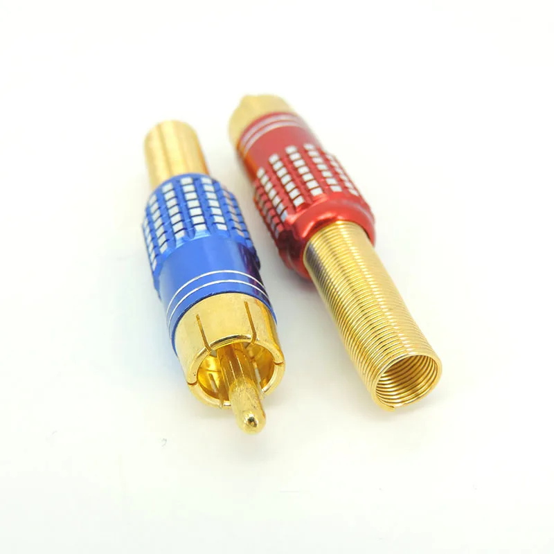 colorful high quality 270RCA gold plated RCA Male Plug Connector Solder AV Audio Video Cable Plug Adapter for IP CCTV Camera r1