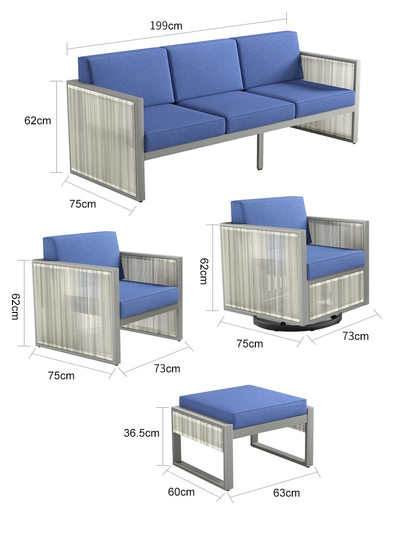 ！@Outdoor Leisure Sofa Set Chinese-style Leisure Garden Courtyard Waterproof Rattan Outdoor Popular Durable Table and Chair Set