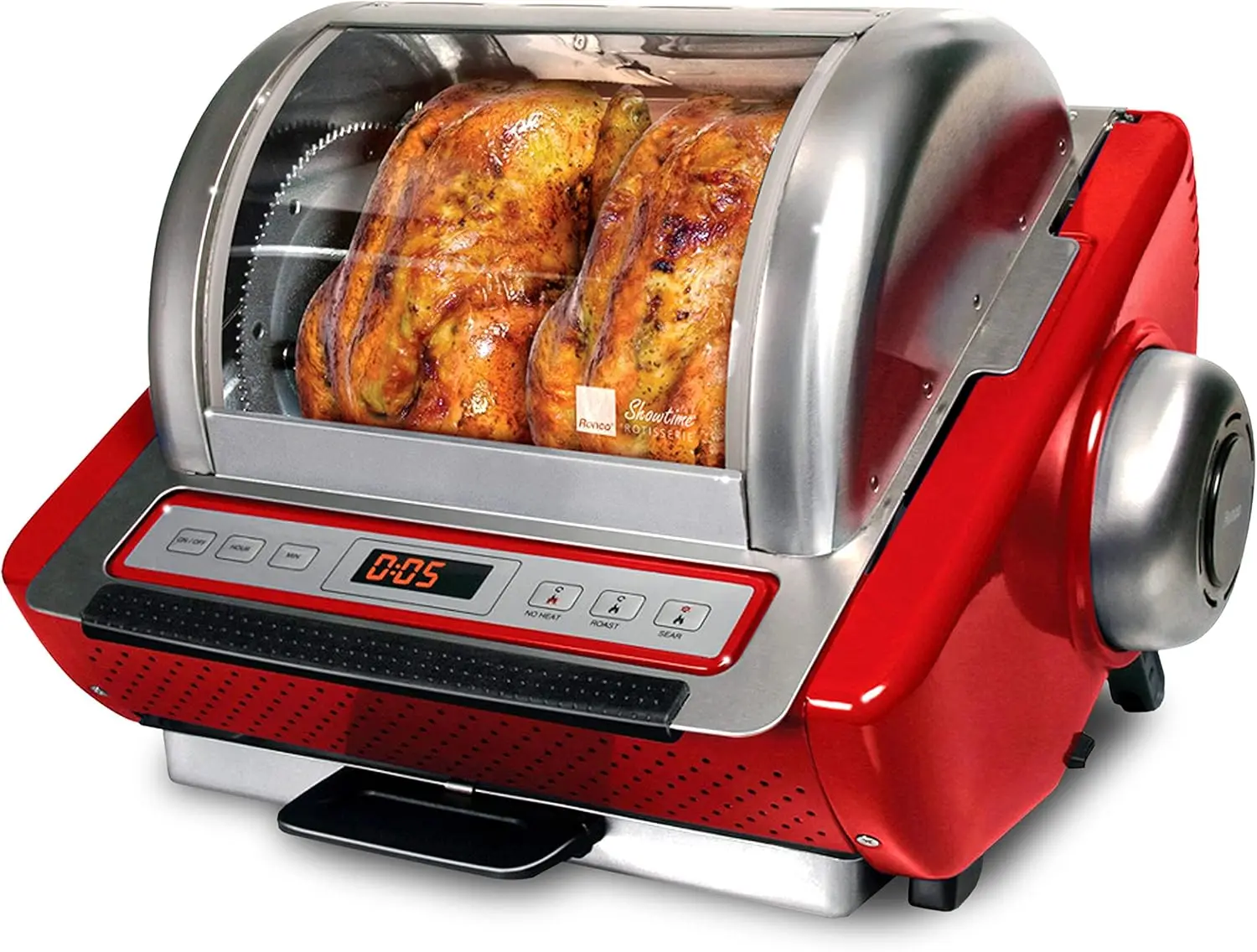 Showtime EZ-Store Large Capacity Rotisserie & BBQ Oven, Digital Controls, Compact Storage, Perfect Preset Rotation Speed, Self-B