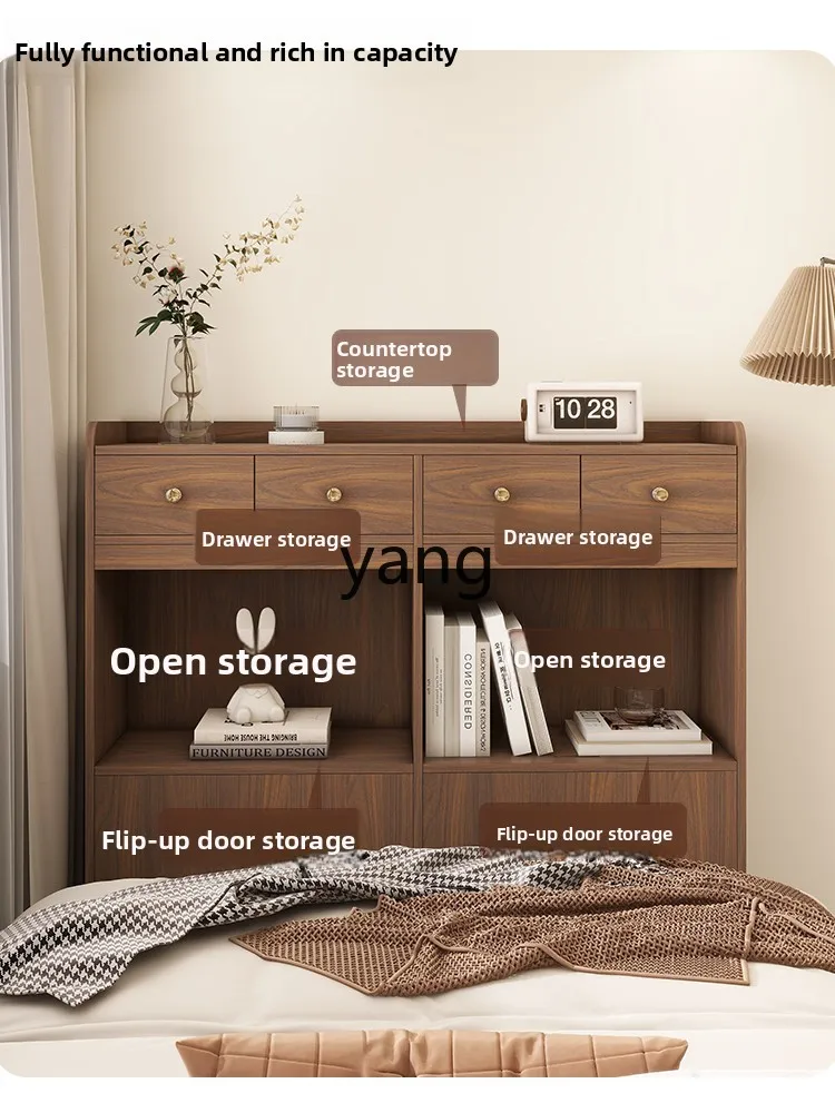 TGF كريم الرياح الخشب الصلب شق خزانة بجانب السرير غرفة نوم خزانة تخزين جدارية ضيقة للغاية التخصيص #3