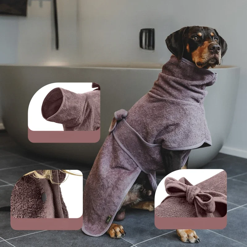 

Dog Quick-drying Bathrobe Pet Teddy Corgi Soft Skin-friendly Anti-shedding Bath Towel Wearable Bath Towel Pet Cleaning Supplies