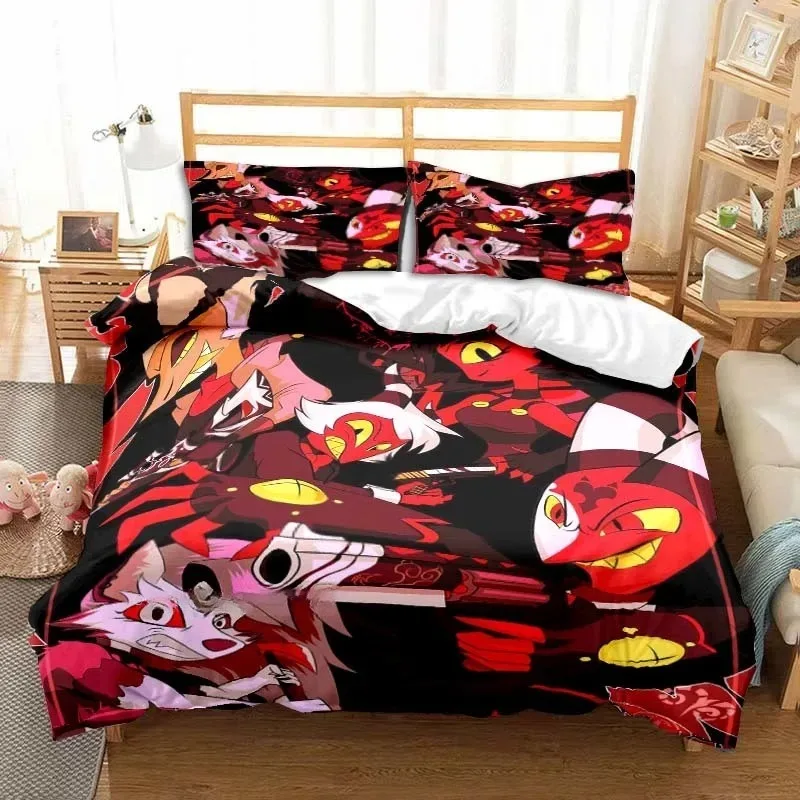 Helluva Boss Duvet Cover Striker Pillowcase Bedding Set Adult Boys Girl Bedroom Decoration Children Gift Single Double Size