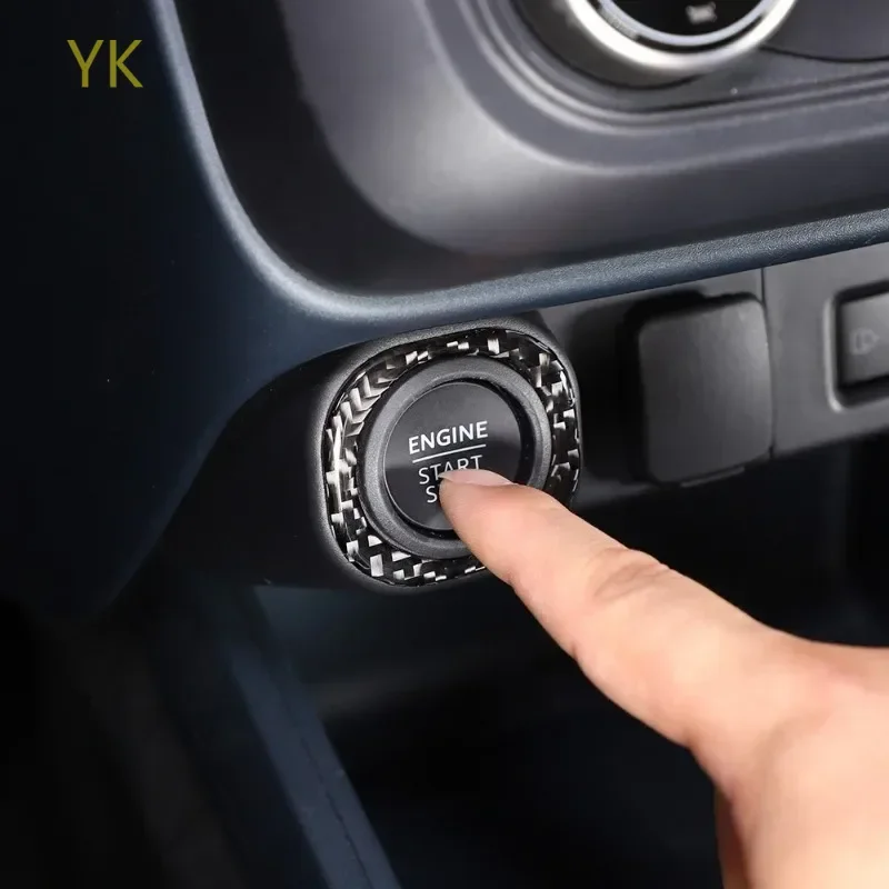 

For Ford Maverick 22-25 Soft Carbon Fiber Car Ignition Switch Ring Sticker Starter Button Trim Sticker Interior Car Accessories