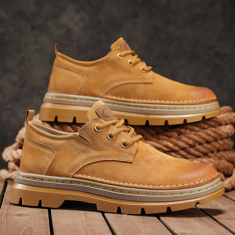 

Men All Season Genuine Leather Ankle Boots Fashion Casual Outdoor Work Boots