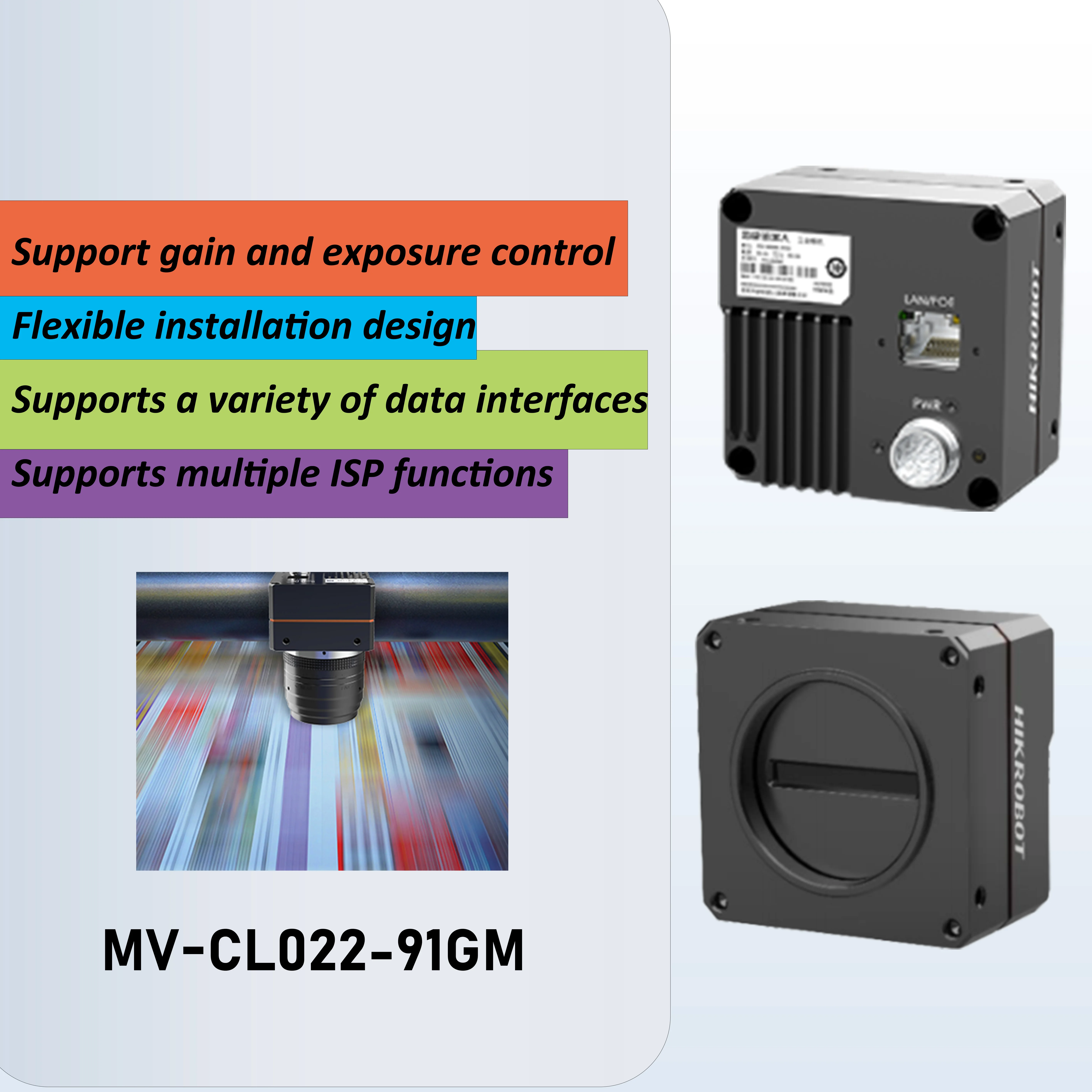 MV-CL022-91GM HIKROBOT 2048P CMOS IP40 mesin visi kamera Pindai garis Gige kamera industri