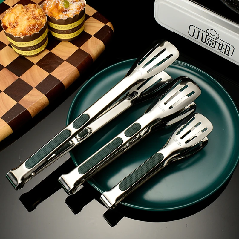 

304 Stainless Steel Green Handle with Plastic Handle, Non-slip, Three Wire Clip, Healthy Cookware, Dessert and Bread