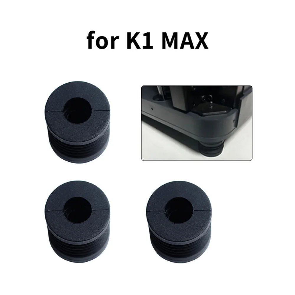 For CREALITY K1 MAX Black Rubber Anti-slip Dustproof Shock-absorbing Cushioning Foot Mats 3D Printer Accessories