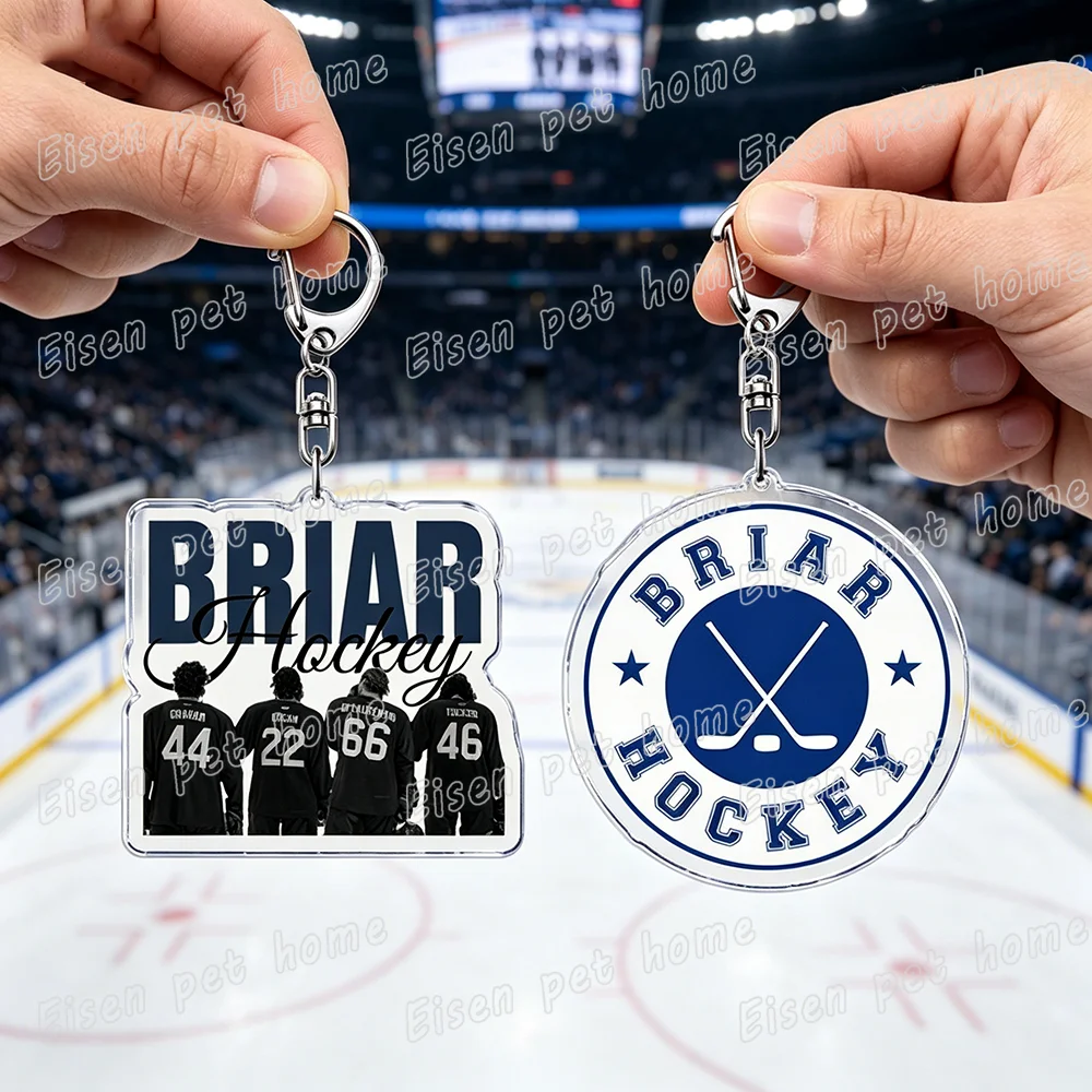 Llaveros de hockey fuera del campus: Elle Kennedy, Briar U, Garrett Graham. Joyería deportiva para fans, regalos de equipo.