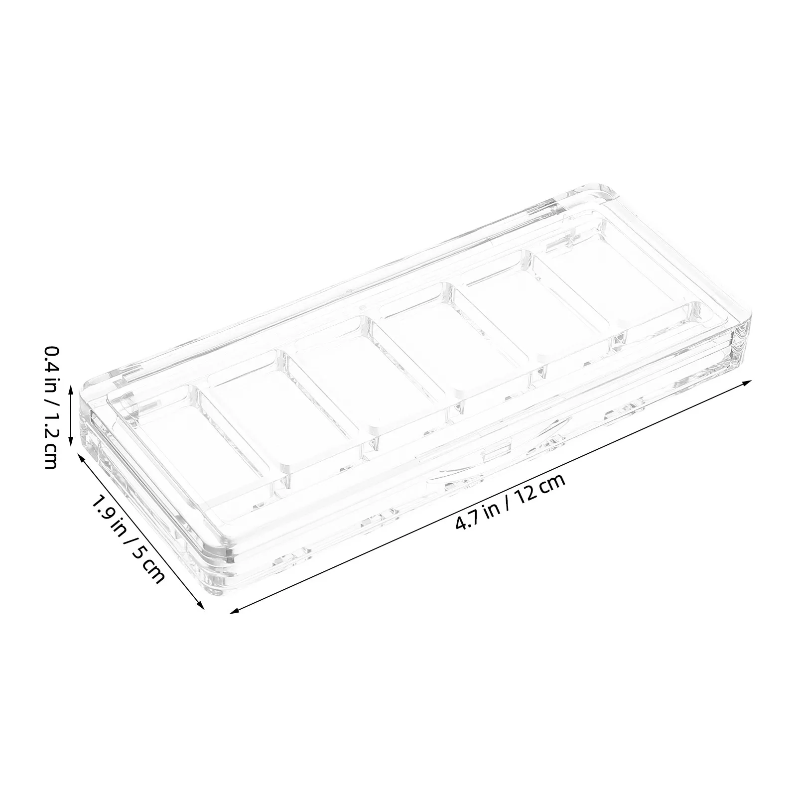Clear 6-Section Eyeshadow Palette Empty Makeup Organizer Transparent Dispenser for Blush Concealer on-The-Go Travel