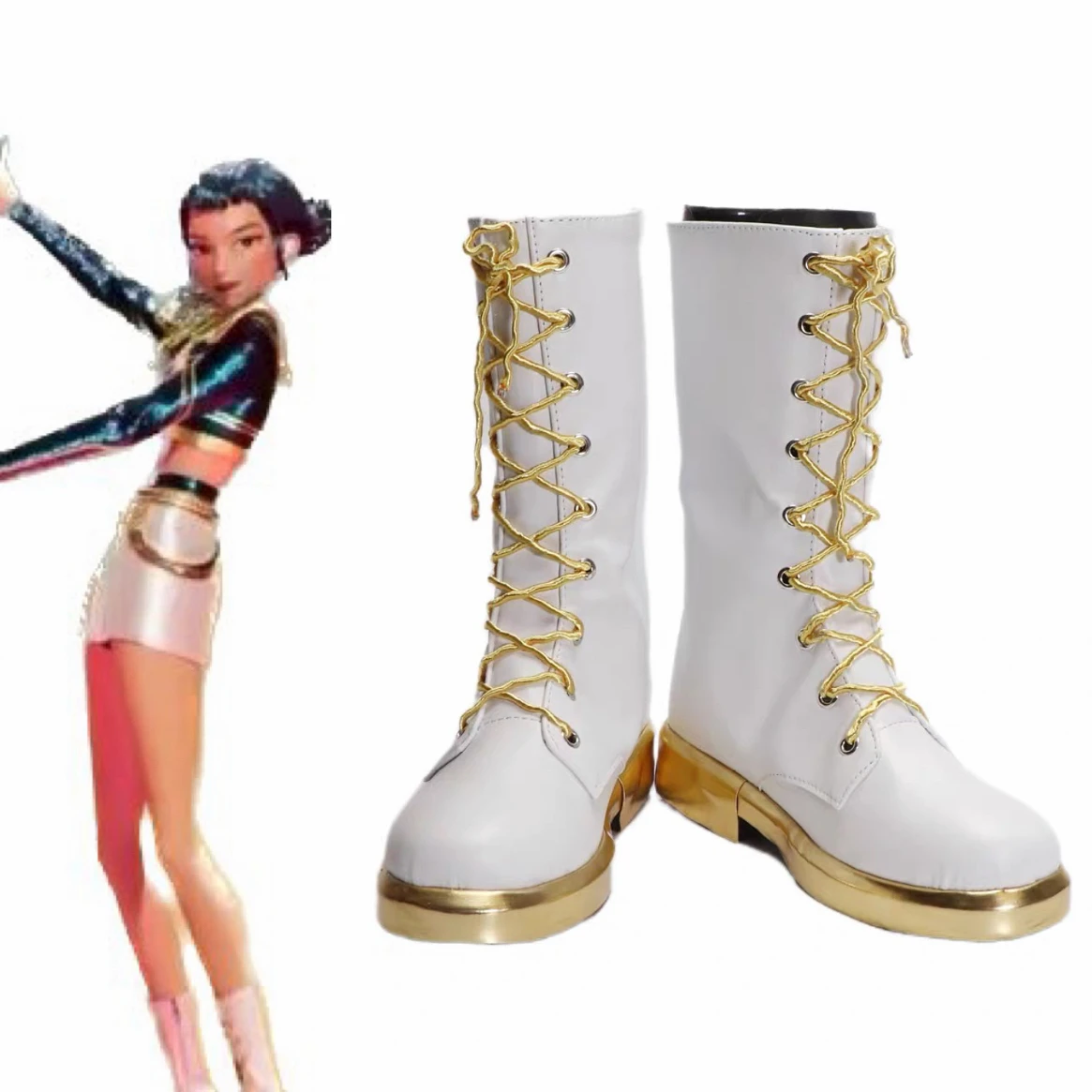Zoey Black Golden Costume Shoes Mira Rumi Cosplay Boots Girls Halloween Party Shoes
