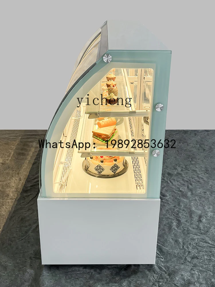 H8 Arc Front Door Cake Refrigerated Display Cabinet Glass Air-cooled Fruit Preservation Freezer