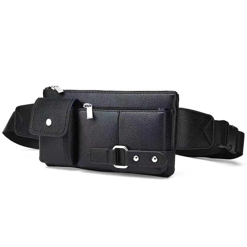 Mode männer Taille Fanny-Pack Gürtel Taschen Für Telefon Mehrzweck Mann PU Leder Reise Gürtel Tasche Brust Tasche Crossbody schulter Tasche