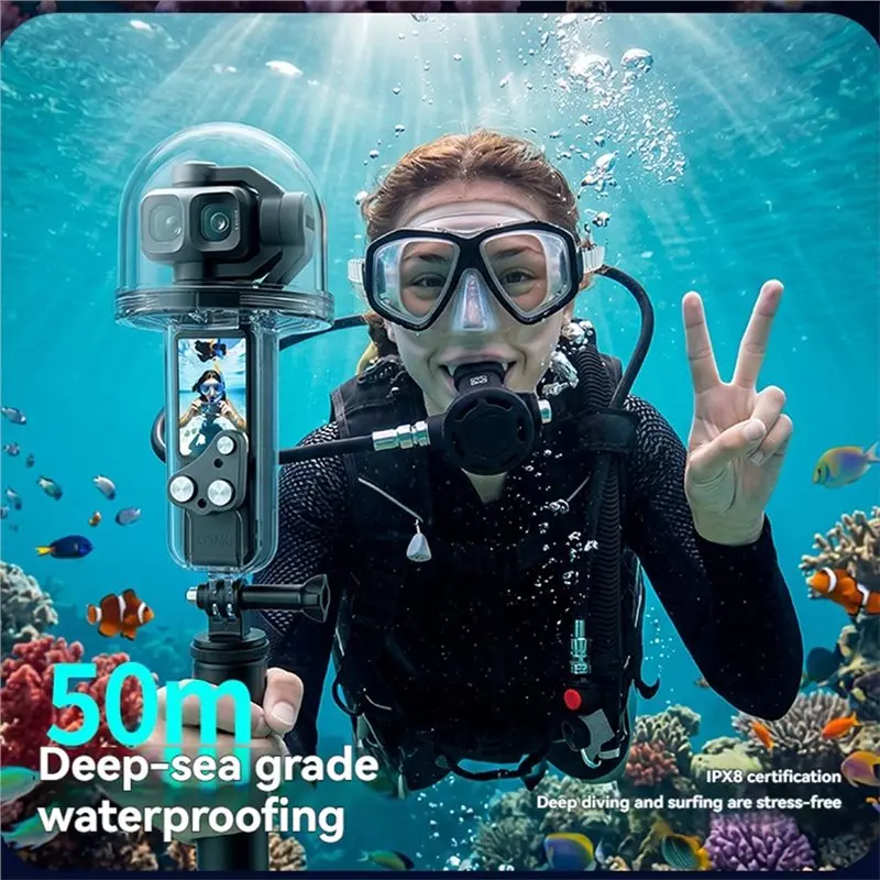 ABDE-Underwater 50M Dive Case For DJI Osmo Pocket4 PRO Waterproof Camera Case- Invisible Underwater Camera Accessories