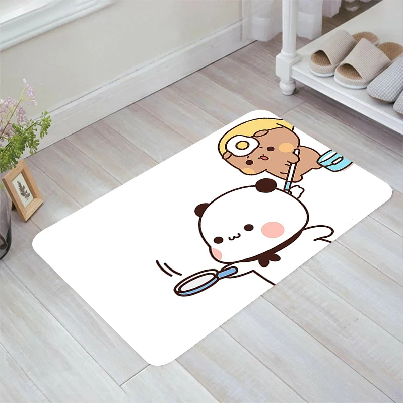 Cute Panda Bubu and Dudu Floor Mat Living Room Home Carpets Kitchen Carpet Rugs Doormat Entrance Door Balcony Foot Rug Mats Bath