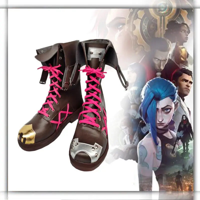 Game League of Legends Jinx Cosplay Shoes Boots LOL Stage Prop Halloween Party Costume Accessories Custom Made