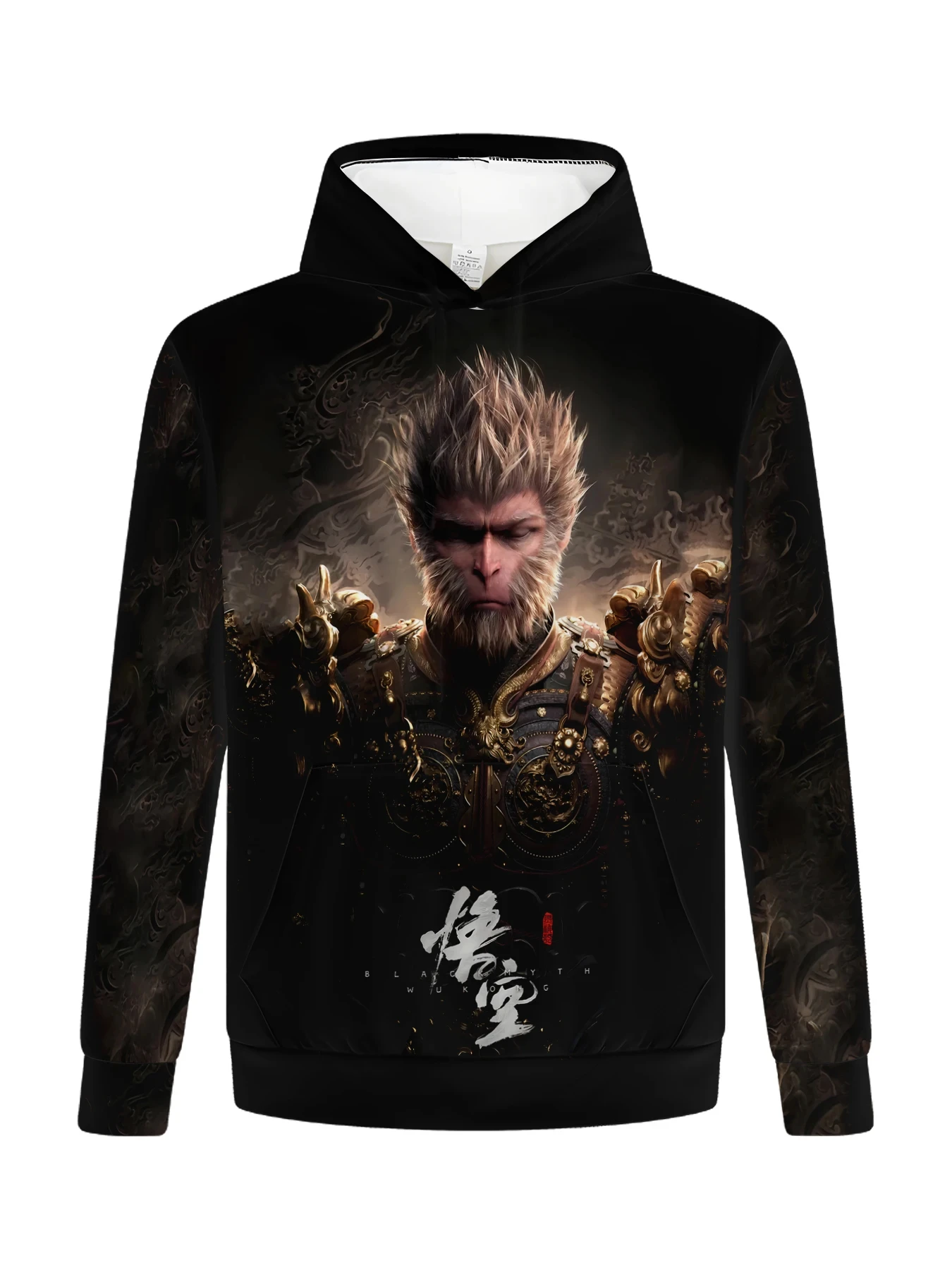 

Black Myth Wukong HD 3D Digital Print Men's Hooded Sweatshirt, Street Hip Hop Casual Loose Large Size Long Sleeve Top