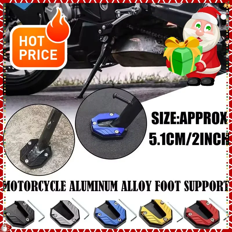 Zijstandaard voor motorfietsverlenging Voetkussen - 100% aluminiumlegering, antislipsteunplaat, eenvoudig te installeren, verbetert de stabiliteit voor