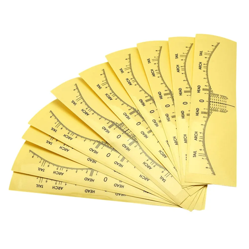 

10Pcs Vernier Tattoo Ruler Disposable Eyebrow Shaping Measurement Sticker Mini Caliper Makeup Tool for Precise Eyebrow Design