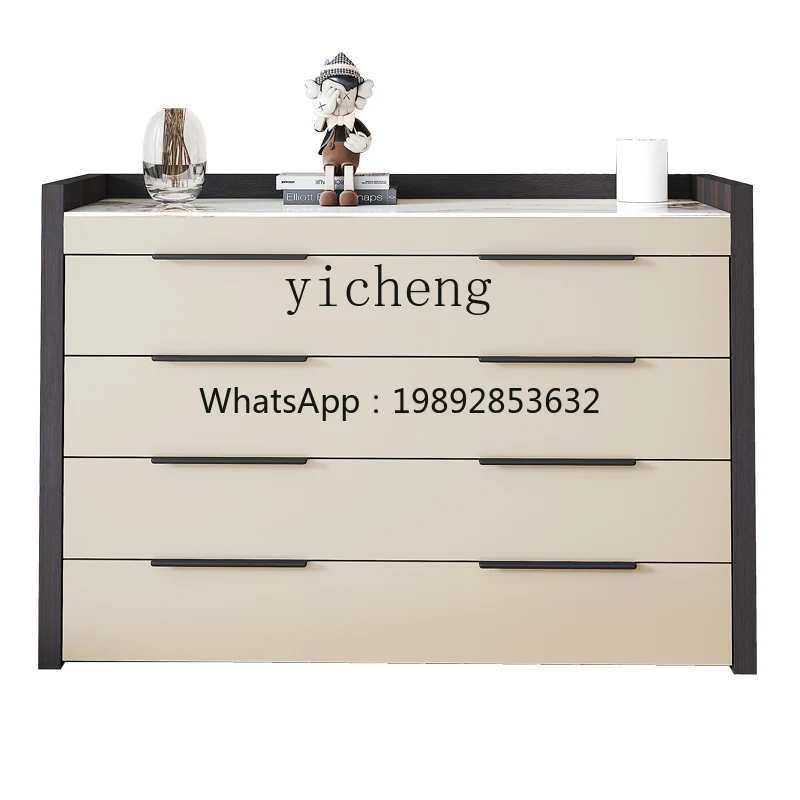 ZZXL Solid Wood Chest of Drawers Locker Eight Buckets Six Buckets Tailstock Storage Cabinet Stone Plate Chest of Drawers