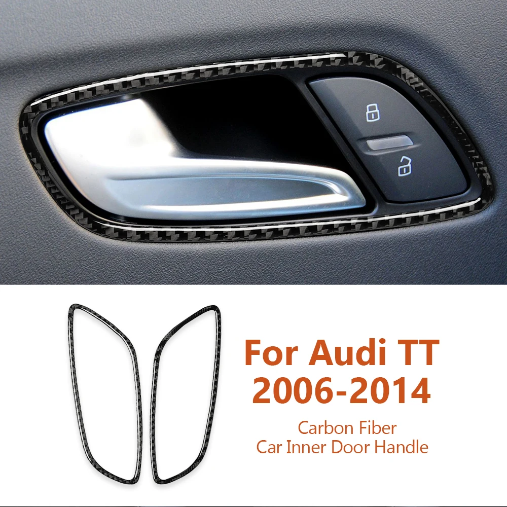 

For Audi TT 8n 8J MK123 TTRS 2006-2014 Carbon Fiber Car Inner Door Handle Frame Decorative Stickers Auto Interior Accesorios