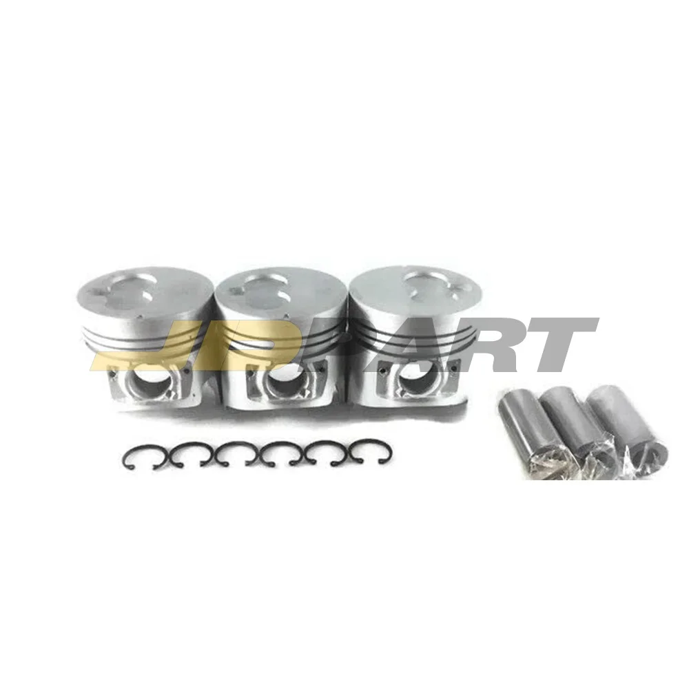 Premium Quality 3 Sets STD Piston Set (Pin & Clip) With Rings For Isuzu 3LD1 Engine Excavator