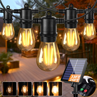 Plastics S14 Solar String Light Led Garland Waterproof Shatterproof Dimmable Remote Control USB Charging Solar Lights Outdoor