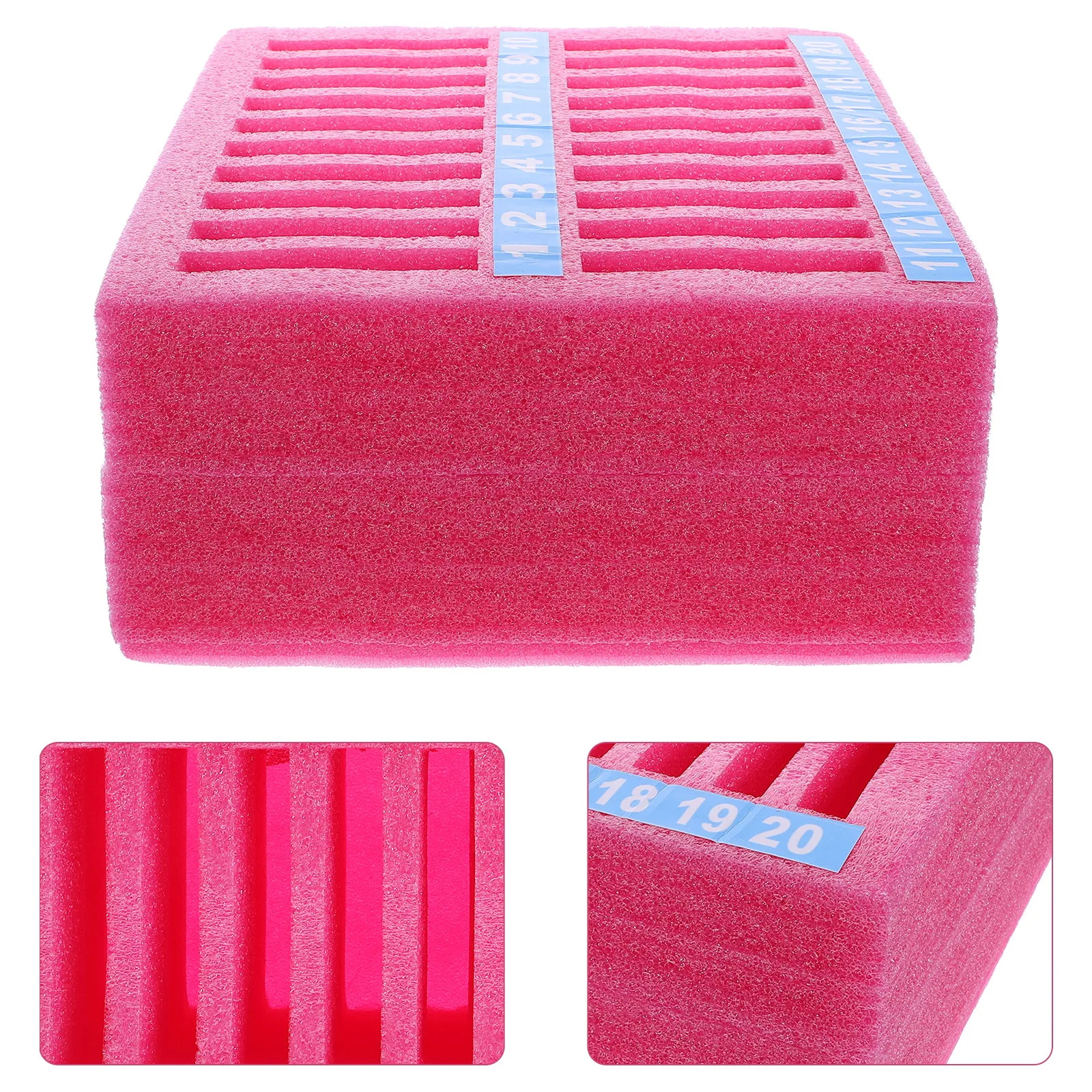 20 Grid Pearl Cotton Cell Phone Storage Box Shockproof Mobile Phone Rack Stand for Classroom Office Meeting Room Desktop